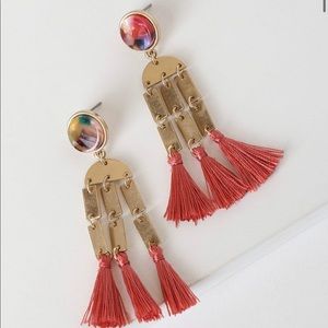 Coral Tassel Earrings